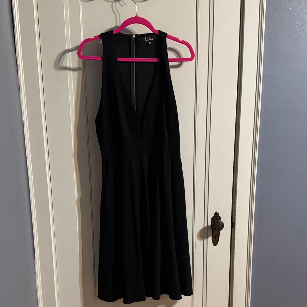 Lulu's Classic Black Backless Dress